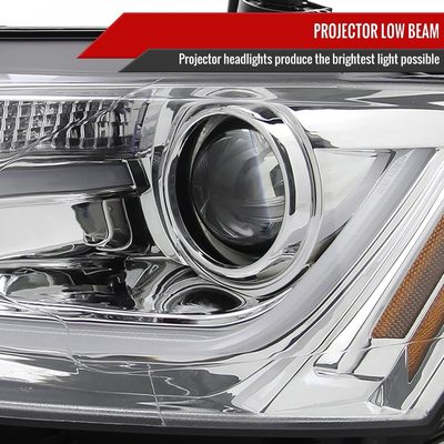 2011-2018 VW Jetta MK6 LED Bar Projector Headlights Chrome/Clear Lens
