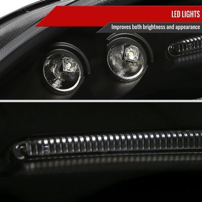 2006-2011 Mitsubishi Eclipse Dual Halo Projector Headlights Matte Black/Clear