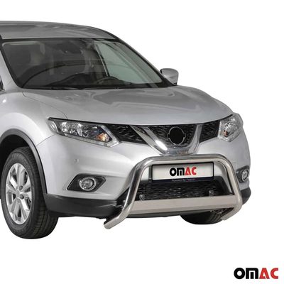 2014-2016 Nissan Rogue Bull Bar Push Front Bumper Grille Silver Stainless Steel