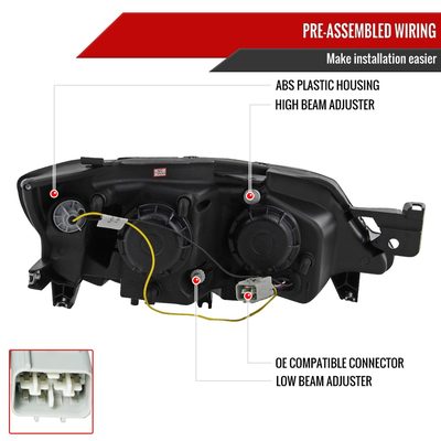 2008-2014 Subaru Impreza WRX/ 08-2011 Outback Sport LED Bar Headlights Chrome