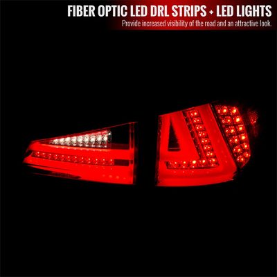 2006-2008 Lexus IS250/IS350 LED Tail Lights & Trunk Lights Chrome/Red Lens
