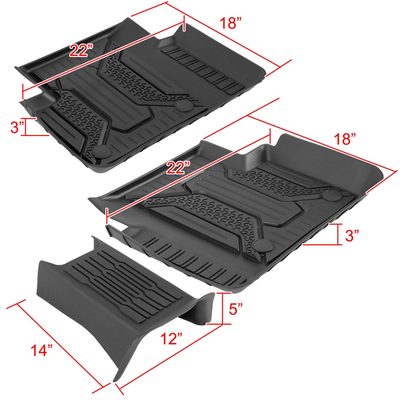 2016-2021 Honda Civic Matte Black TPE Front & Rear Floor Mats All Weather 5PC