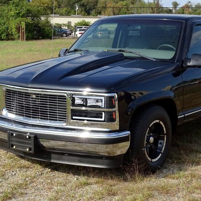 1994-1998 GMC C10 / C/K / Suburban Sierra Yukon Headlights LED Lights Black