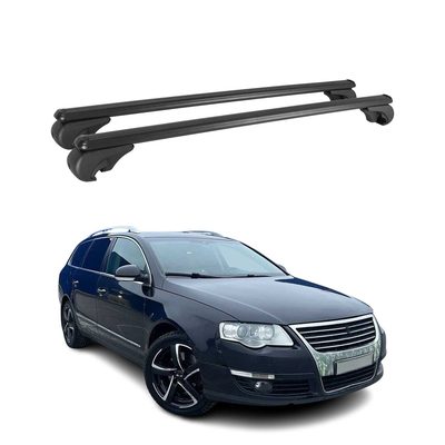 2006-2010 VW Passat B6 Variant Roof Rack Cross Bars Black