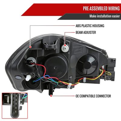 2006-2013 Chevy Impala/Impala Limited/Monte Carlo LED Factory Headlights Smoke