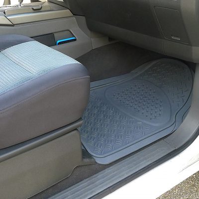 Universal fit Rubber Car Floor Mats Liner All Weather 3Pcs Gray
