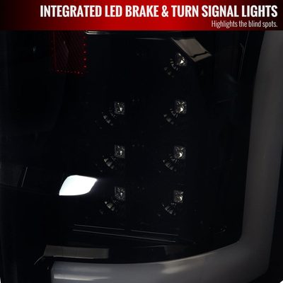 2017-2019 Ford F-250/350/450/550 LED Bar Tail Lights Glossy Black/Dark Smoke