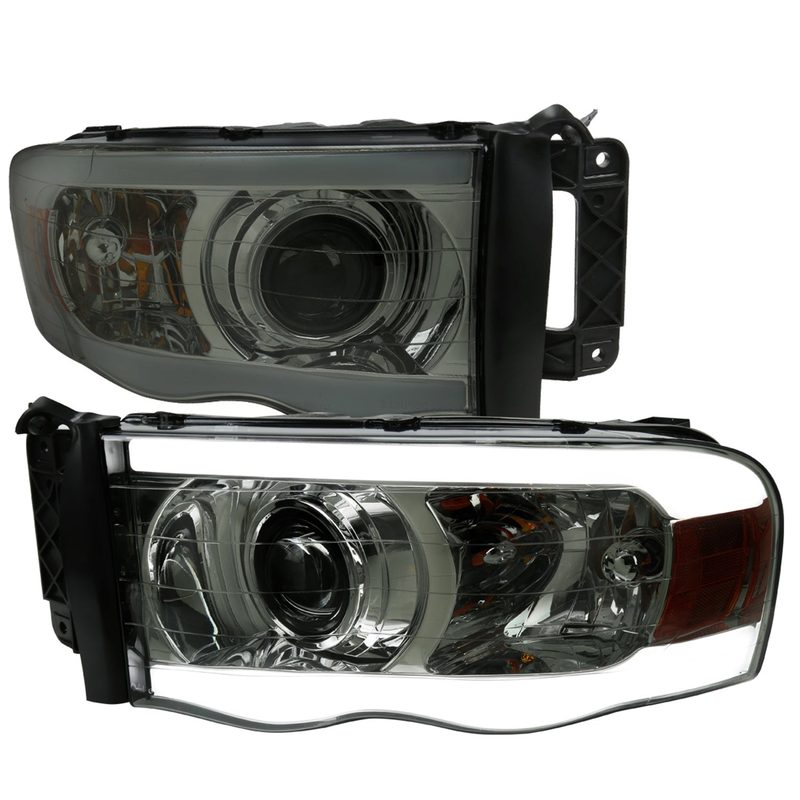 2002-2005 Dodge Ram 1500 / RAM 2500 / 3500 LED Tube H7 Headlights Chrome