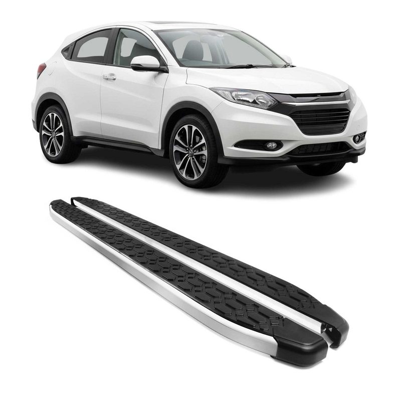 2016-2022 Honda HR-V Running Boards Side Steps Silver & Black