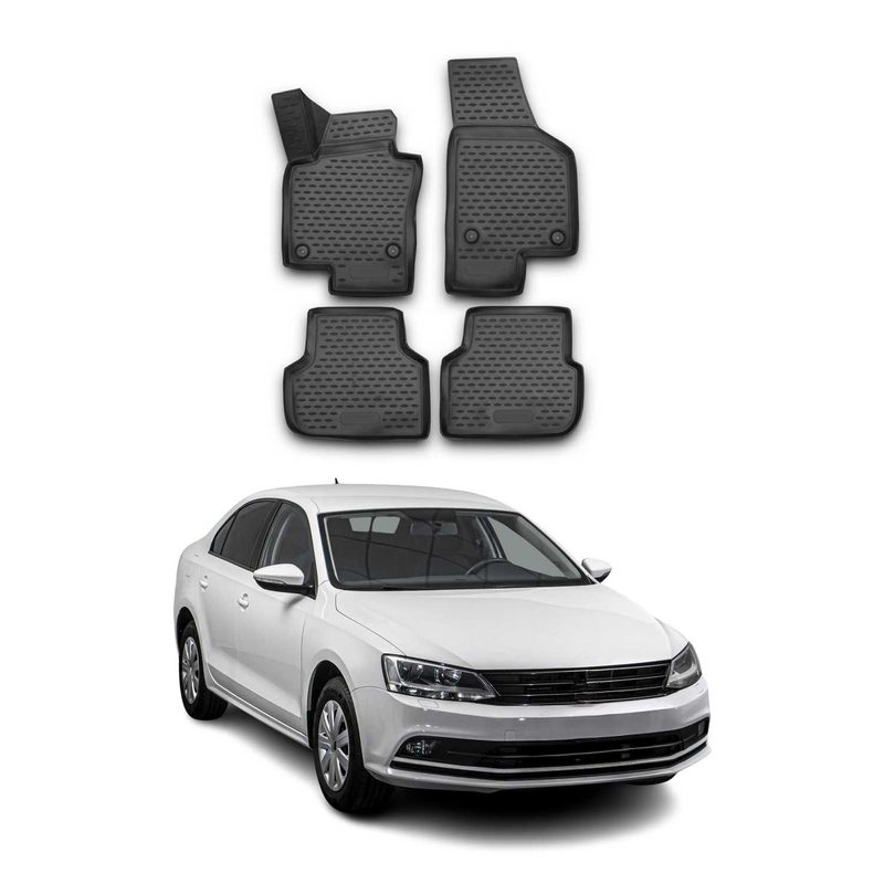 2011-2018 VW Jetta A6 Floor Mats Liners Full Set All Weather Black