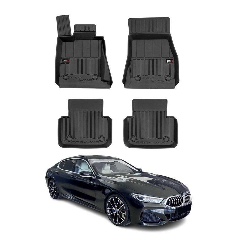 2020-2026 BMW 8 Series G16 Gran Coupe Premium Floor Mats Liners Full Set All Weather Heavy Duty Black