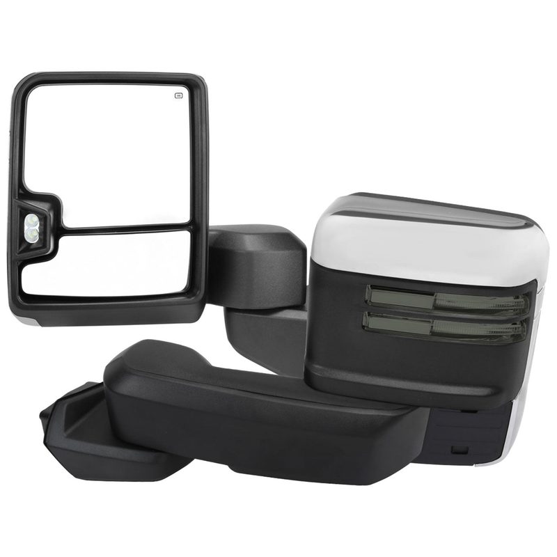 2019-2022 Chevy Silverado 1500 Heated Chrome Towing Mirrors Smoke &Turn Signal