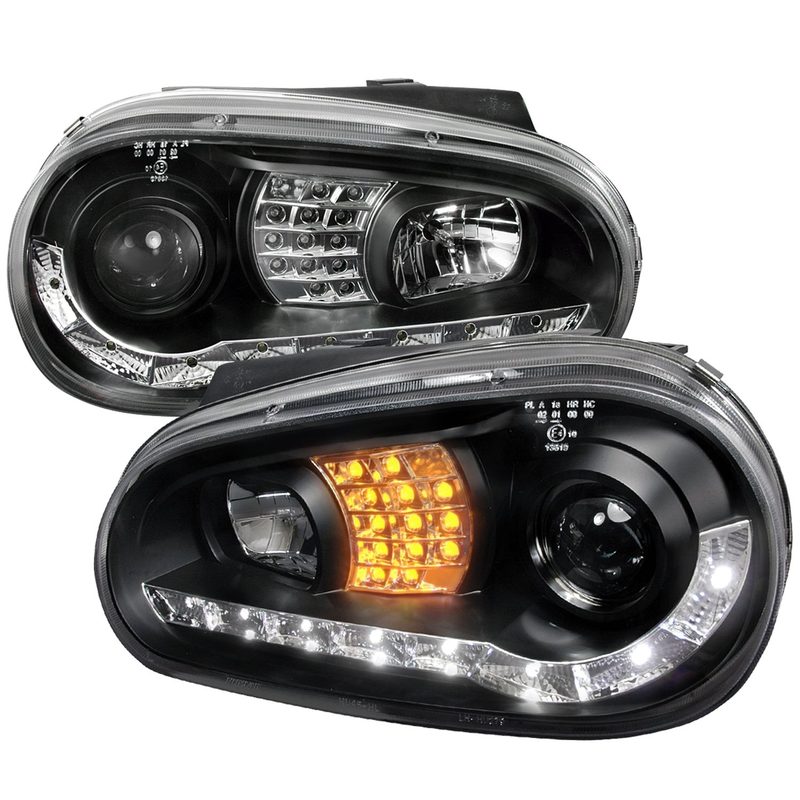 1999-2006 VW Golf Mk4 GTI/R32 Cabrio Headlights R8 LED Light&LED Signal Black