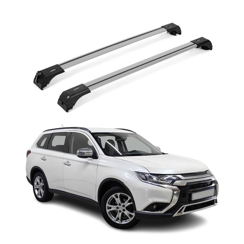 2011-2026 Mitsubishi Outlander Sport Roof Rack Cross Bras Silver 2 pieces