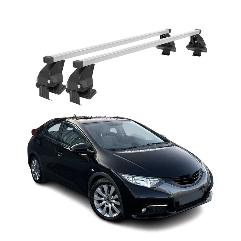 2012-2015 Honda Civic Hatchback Roof Rack Cross Bars Silver