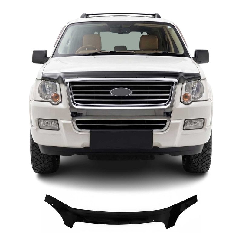 2006-2010 Ford Explorer Front Bug Shield Hood Deflector 1 Pc Smoke
