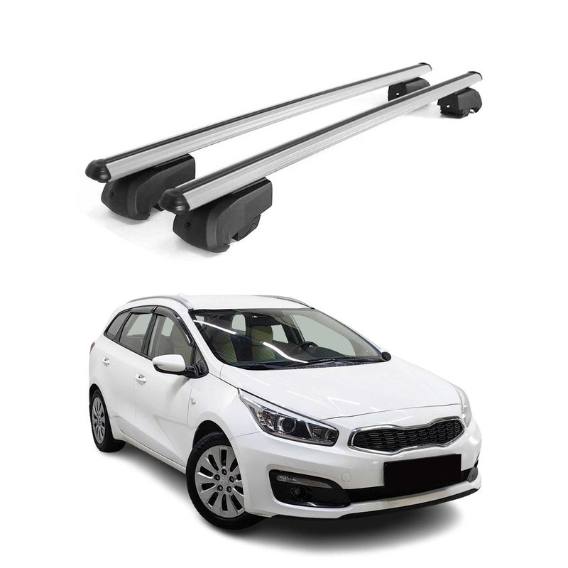2012-2017 Kia Cee'd Sportswagon Roof Rack Cross Bars Silver