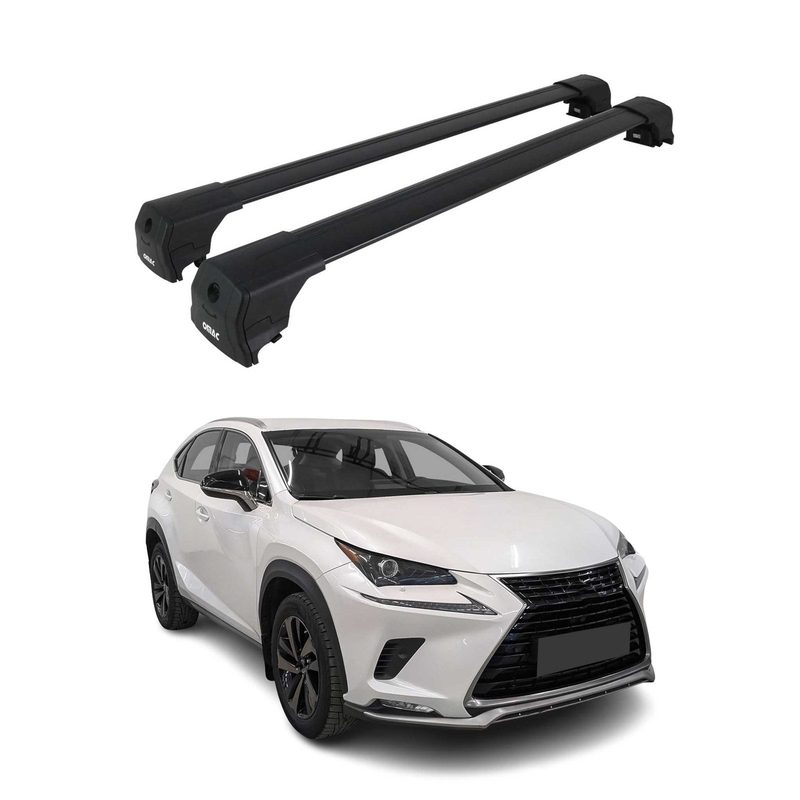 Aluminium Roof Racks Cross Bars Carrier for Lexus NX 1.gen 2015-2021 Black 2x