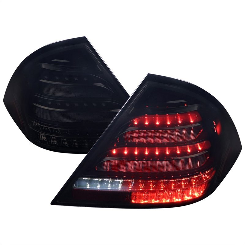2001-2004 Mercedes Benz W203 C-Class Signal LED Tail Lights Glossy Black Dark