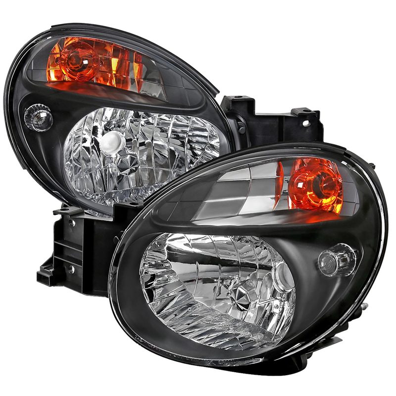 2002-2003 Subaru Impreza OEM Replacement Headlights Matte Black/Clear Lens