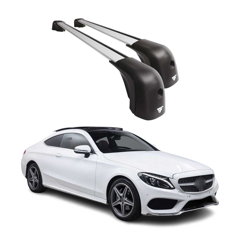 2017-2023 Mercedes C Class C205 Coupe Roof Rack Cross Bars Silver