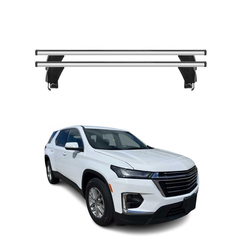 Top Roof Racks Cross Bars Carrier for Chevrolet Traverse 2018-2024 Alu Gray 2x