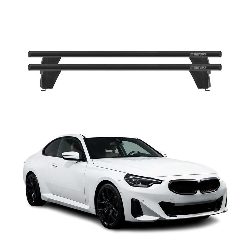 Top Roof Racks Cross Bars fits BMW 4 Series G22 Coupé 2021-26 Black Aluminium 2x