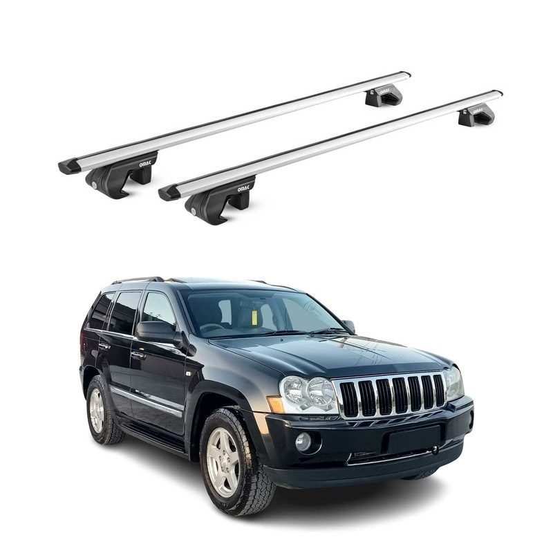 2005-2010 Jeep Grand Cherokee Roof Rack Cross Bars Silver