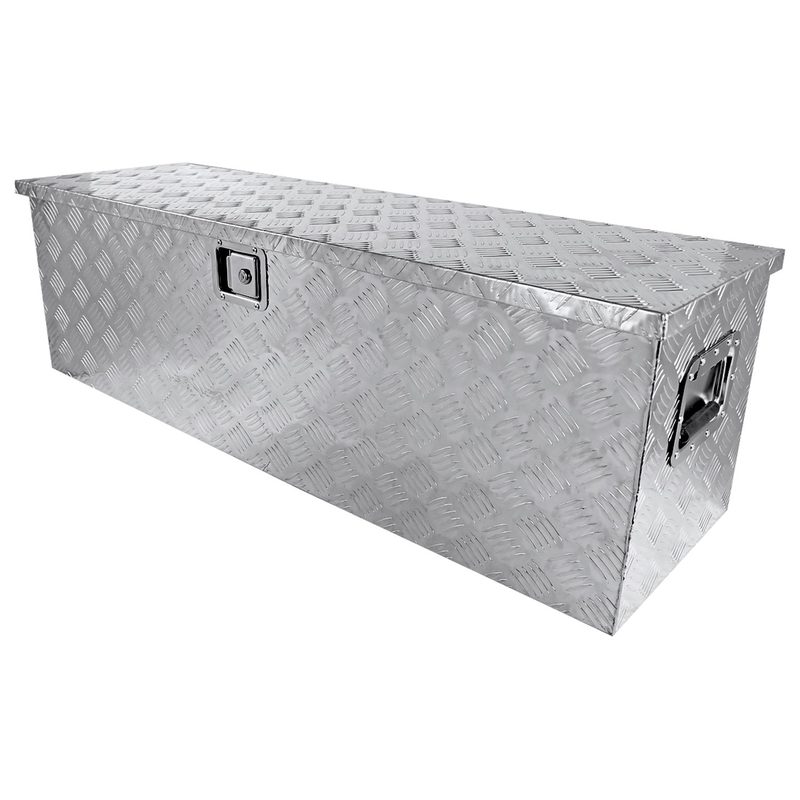 Universal 44" Heavy Duty Silver Alu Truck Tool Box w/ Side Handles Lock & Keys
