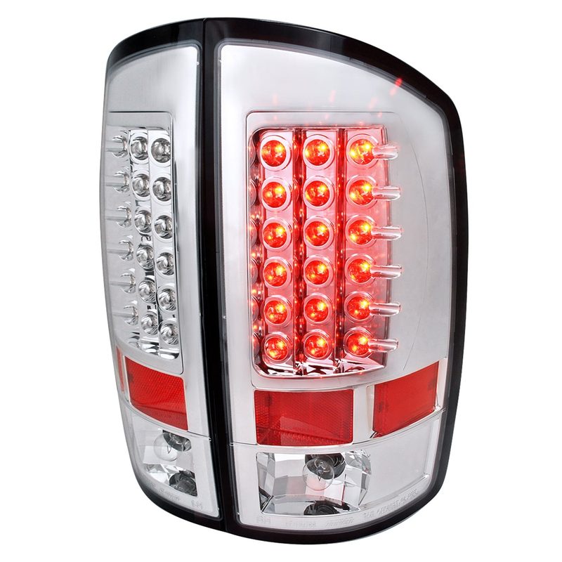 2002-2006 Dodge RAM LED Tail Lights Chrome Housing/Clear Lens