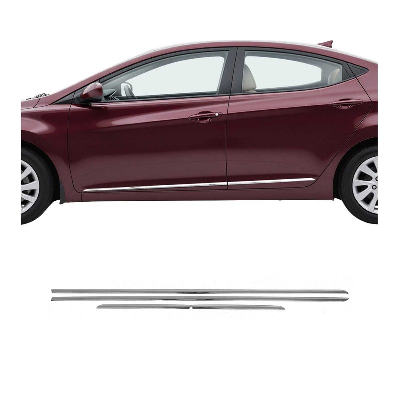 2013-2017 Hyundai Elantra GT Side Door Molding Trim Skirt Garnish Stainless Steel 4x
