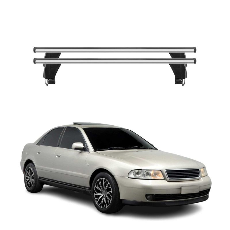 Fits 1996-2001 Audi A4 Sedan Top Roof Racks Cross Bars 2Pcs Gray Aluminium