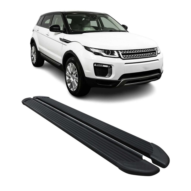 2012-2019 Land Rover Range Rover Evoque Running Boards Side Steps Black