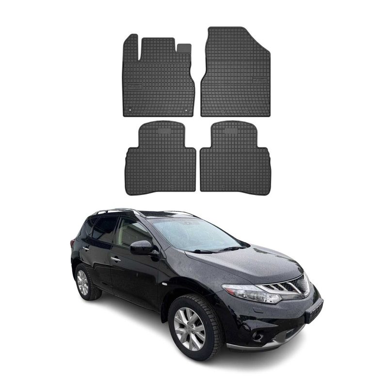 2009-2014 Nissan Murano Floor Mats Liners Full Set All Weather Rubber Black
