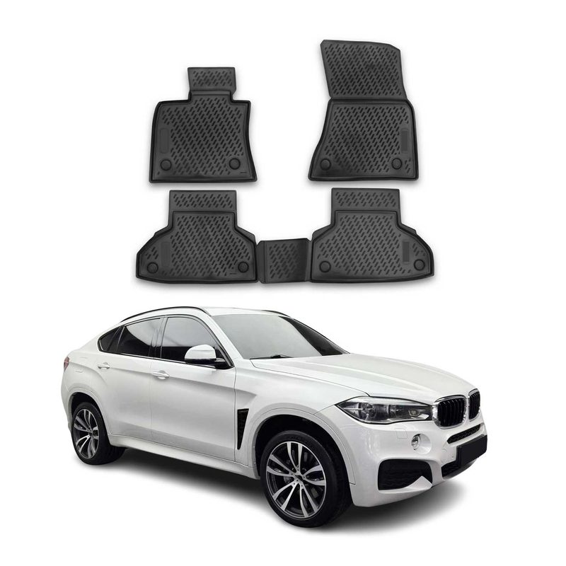 2015-2019 BMW X6 F16 F86 Floor Mats Liners Full Set All Weather Black