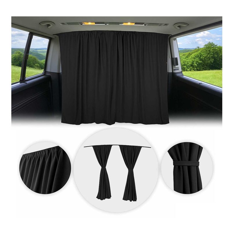 Chrysler Pacifica Cabin Divider Curtains Privacy Curtains Black 2 Curtains