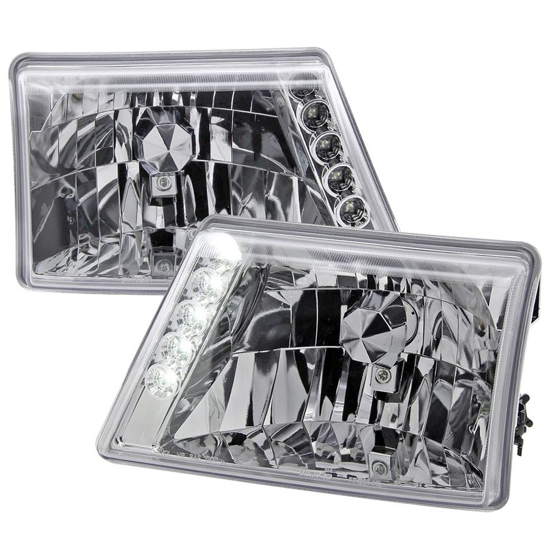 1998-2000 Ford Ranger Factory Style Headlights Chrome Housing/Clear Lens