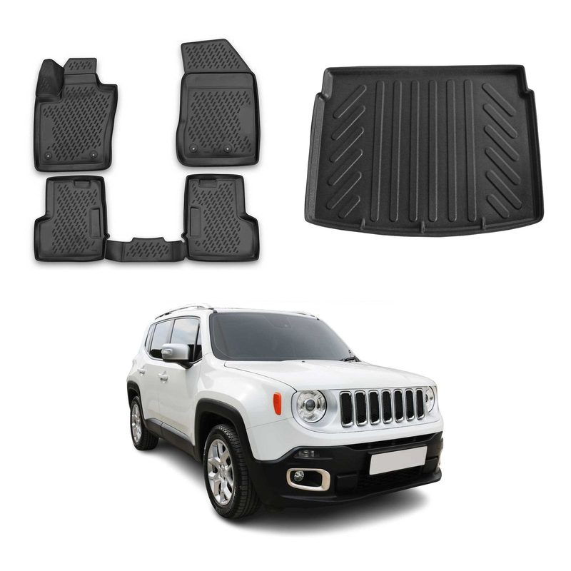 OMAC Floor Mats & Cargo Liners for Jeep Renegade 2015-2023 upper trunk
