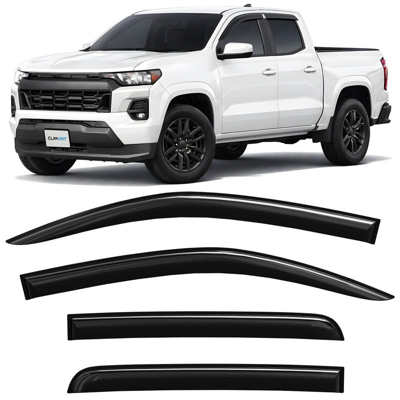 Clim Art Wind Deflectors for Chevrolet Colorado 2023-2026 Crew Cab Dark Smoke 4x
