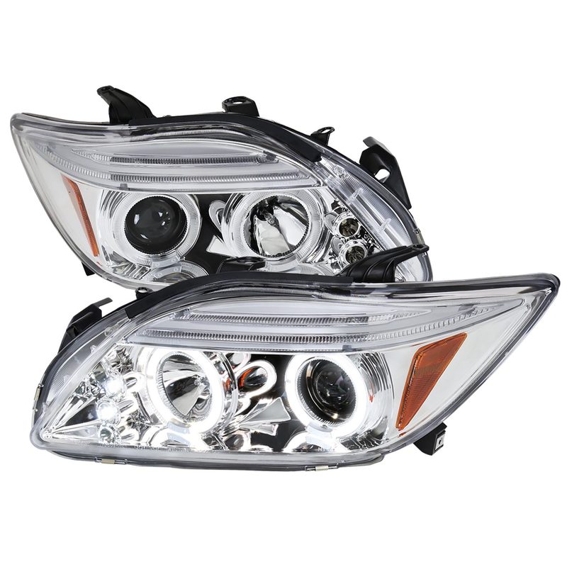 2005-2010 Scion tC Dual Halo Projector Headlights Chrome Housing/Clear Lens