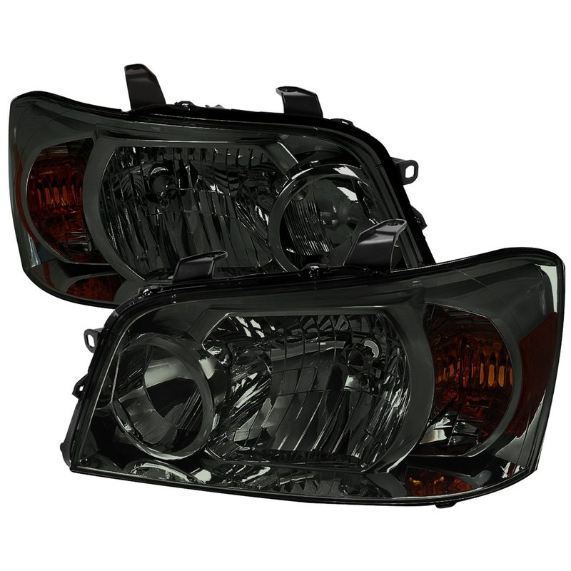 2004-2007 Toyota Highlander Factory Style Headlights Chrome/Smoke Lens