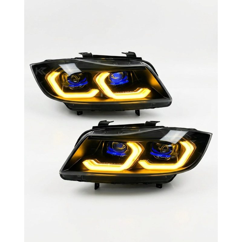 BMW 3 Series E90 LED Headlight Assembly with Dual-Color DRL 2005 - 2012