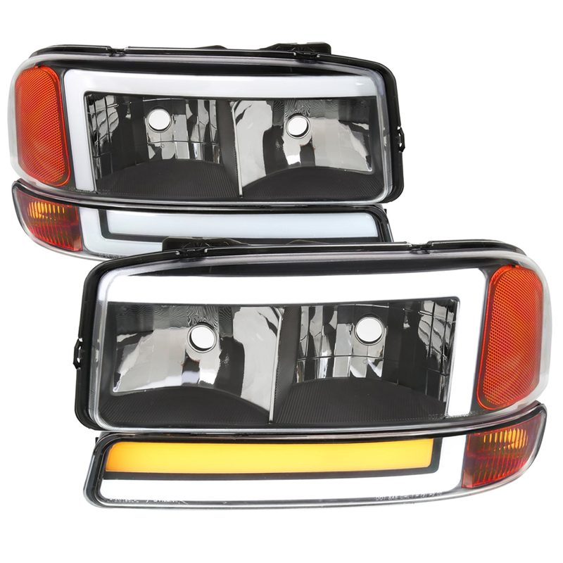 1999-2006 GMC Sierra/Yukon/Yukon XL Headlights&Signal Bumper Lights Black