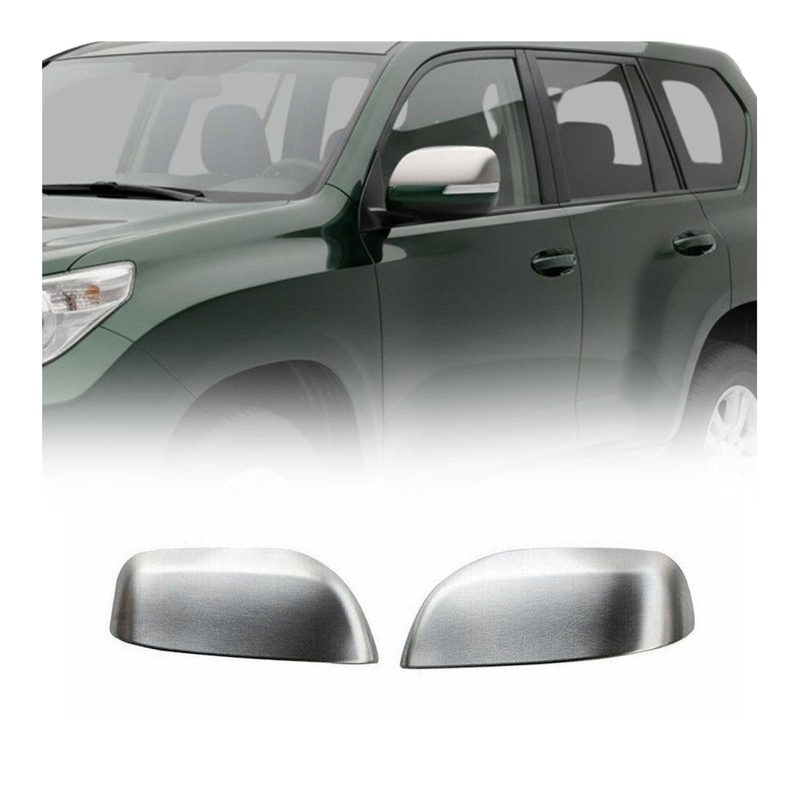 2010-2013 Lexus GX 460 Side Mirror Cover Caps Brushed Stainless Steel Silver 2 Pcs