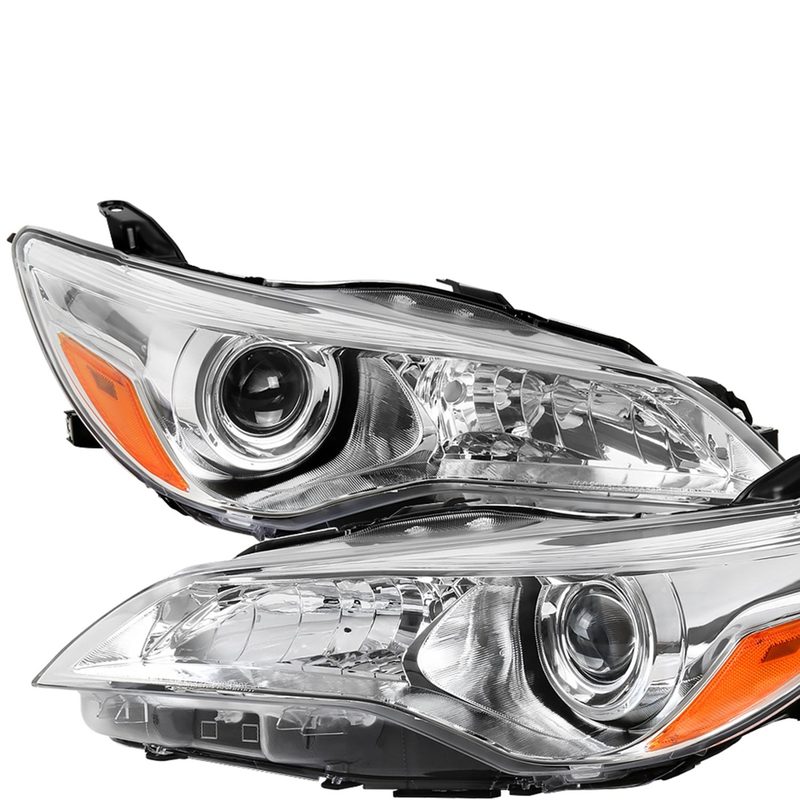 2015-2017 Toyota Camry Projector Headlights w/ Amber Reflectors Chrome/Clear