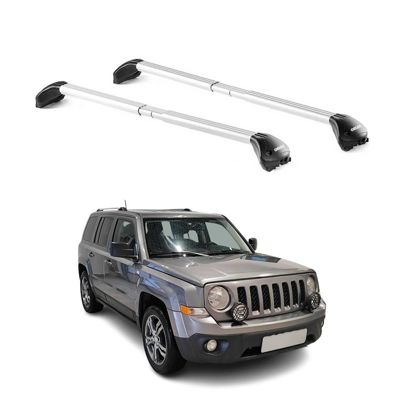 2007-2010 Jeep Patriot Roof Rack Cross Bars Silver