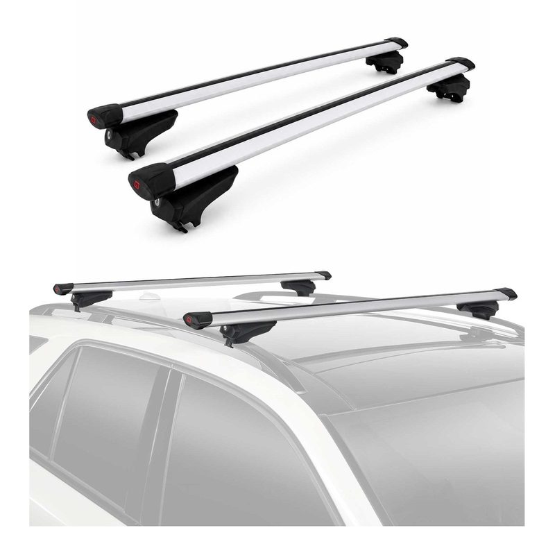 G3 Roof Racks for Hyundai Santa Fe 2001-2006 Aluminium Lockable 2Pcs Gray