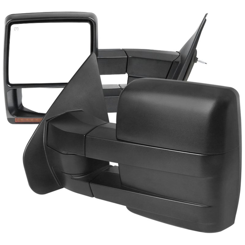 2004-2006 Ford F-150 Heated Towing Mirrors Amber Lens LED Turn Signal Lights