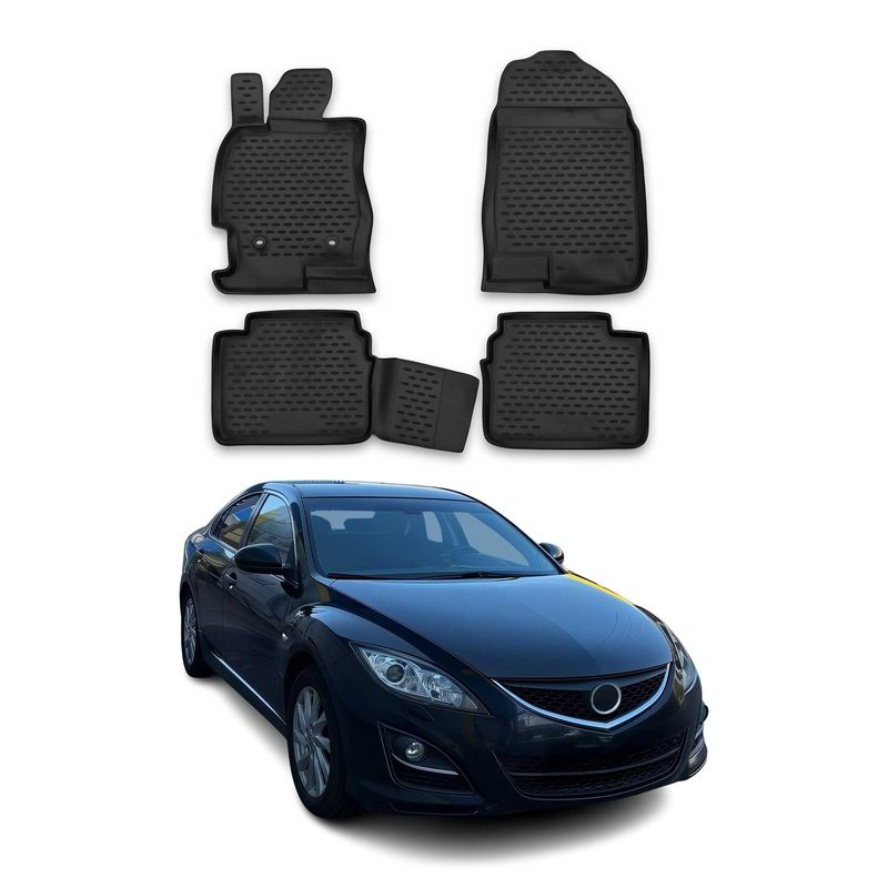 2009-2013 Mazda 6 Floor Mats Liners Full Set All Weather Black