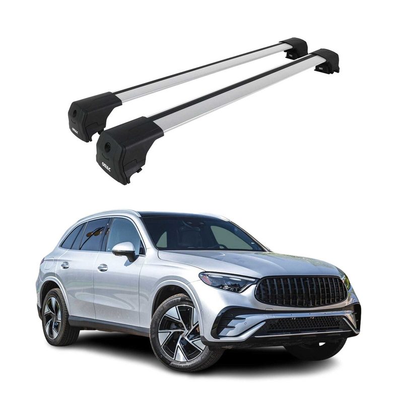 Alu Roof Racks Cross Bars Carrier for Mercedes GLC Class X254 2023-2026 Gray 2x
